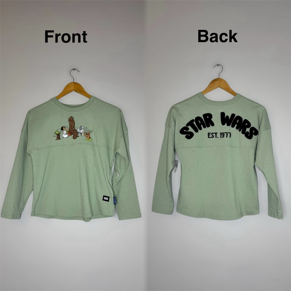 Star Wars Kids Green Long Sleeve Shirt Graphic Tee Disney Parks
